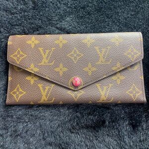 LOUIS VUITTON BROWN JOSEPHINE FUCHSIA MONOGRAM WALLET